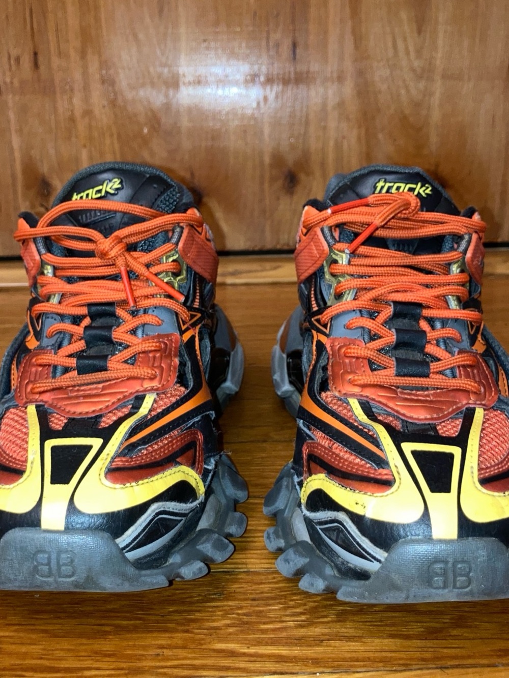 Balenciaga' Track2 Sneakers in Orange, Black and Yellow